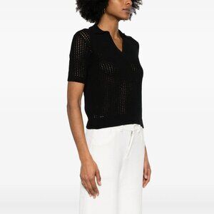 Calvin Klein | Open Knit Relaxed Short Sleeve Polo Sweater | NWT